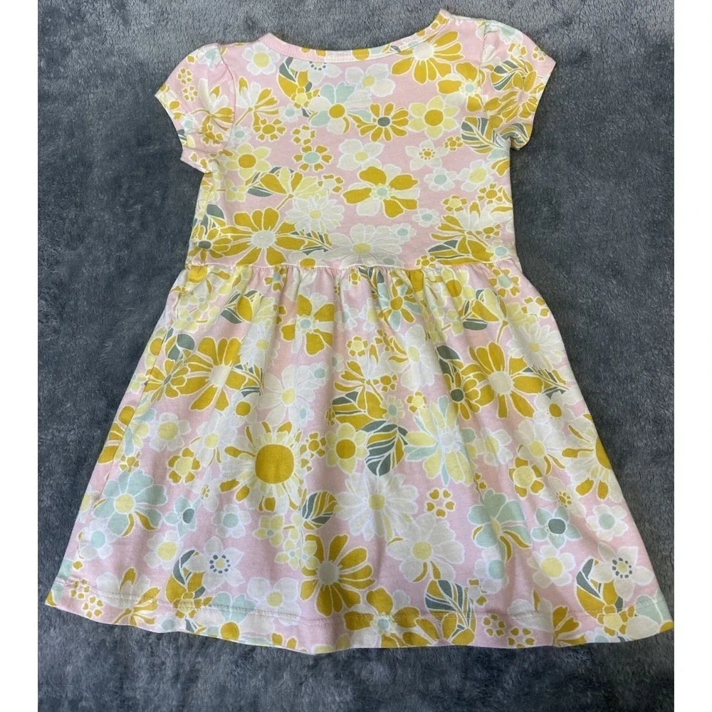 Marigold Floral Cap-Sleeve A-Line Dress Baby Girls Size 2T